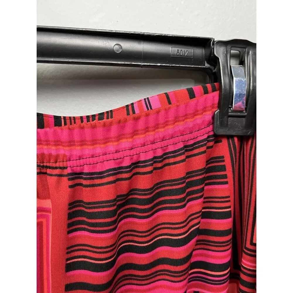 Notations Skirt Womens Plus Size‎ 2X Midi Stretch Y2K Pink/Black Geometric - Picture 2 of 5